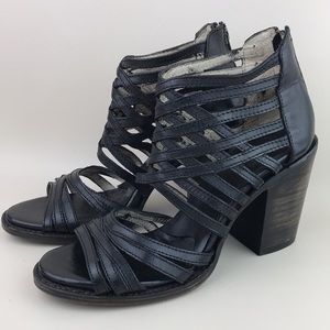 sold:Freebird by Steven Wing Sandals Black Leather